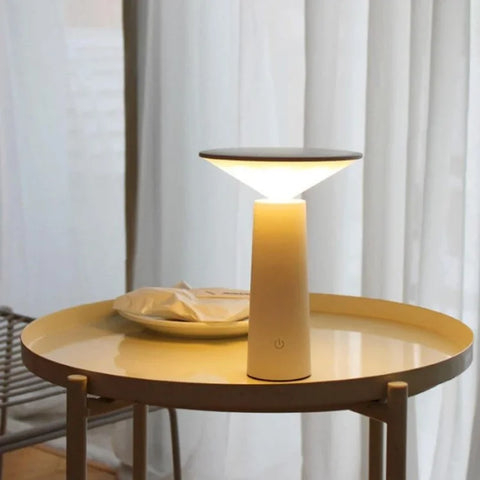 Minimalist Rechargeable LED Table Lamp with 360° Rotating Head and Dimmable Light