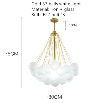 Glass Globe Chandelier for Living Room and Dining Room Lighting