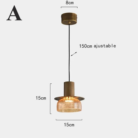 Crackled Glass Pendant Light for Kitchen Islands and Dining Rooms