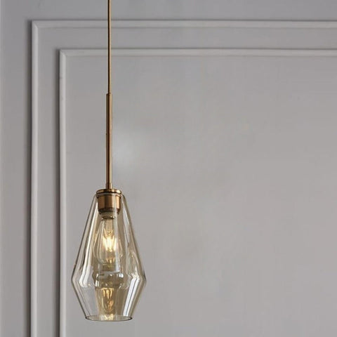 Faceted Glass Pendant Light for Dining and Living Room Accent Lighting
