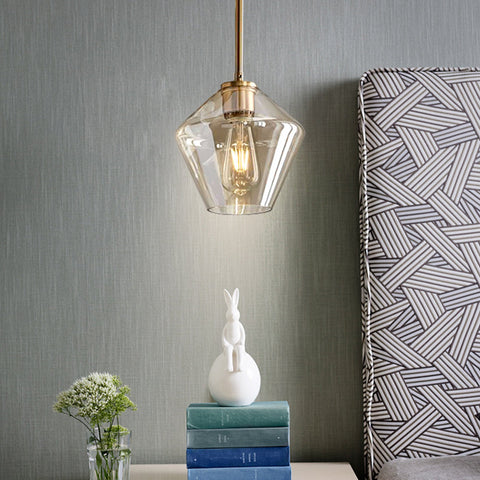 Faceted Glass Pendant Light for Dining and Living Room Accent Lighting