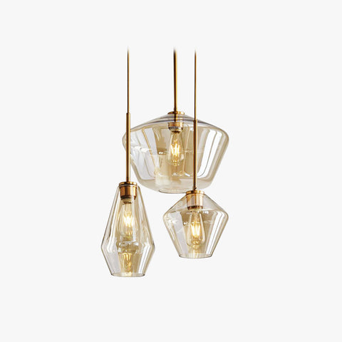 Faceted Glass Pendant Light for Kitchen Island and Dining Lighting