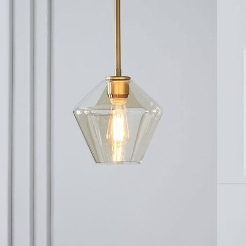 Faceted Glass Pendant Light for Kitchen Island and Dining Lighting