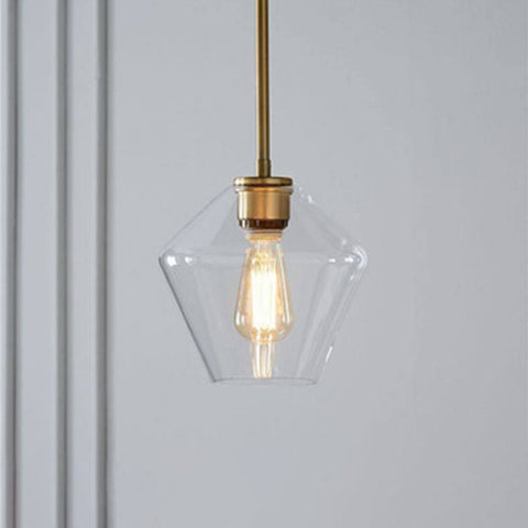 Faceted Glass Pendant Light for Dining and Living Room Accent Lighting