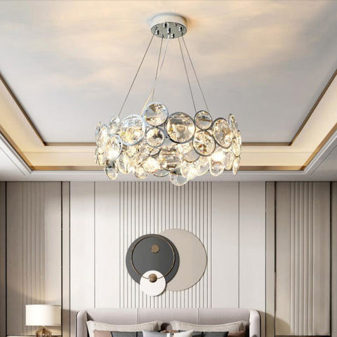 Glass Bubble Chandelier with Stainless Steel Frame