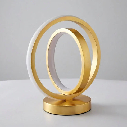 USB-Powered Circular LED Table Lamp with Stepless Dimming for Ambient Lighting
