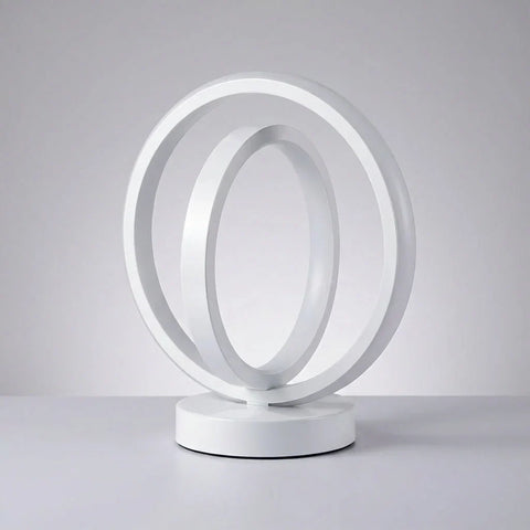 USB-Powered Circular LED Table Lamp with Stepless Dimming for Ambient Lighting