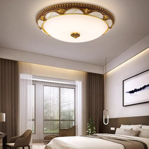 Vintage Floral Flush Mount Ceiling Light for Bedrooms and Hallways