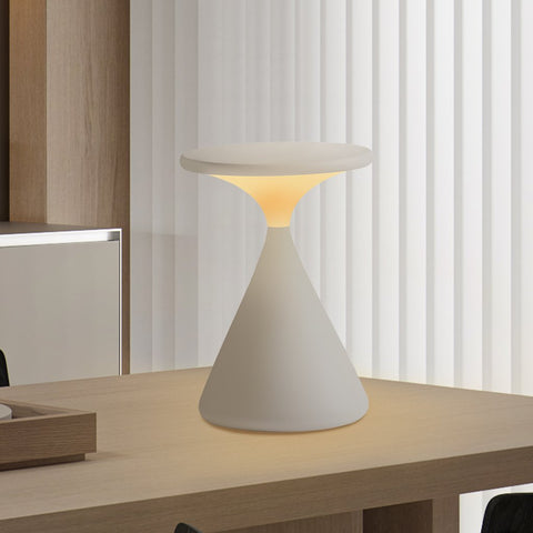 Cordless Dimmable LED Table Lamp with Modern Hourglass Design for Ambient Lighting