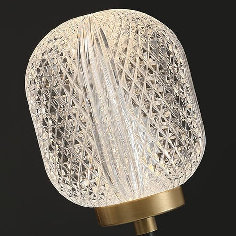 Brass Wall Sconce with Textured Crystal Shade