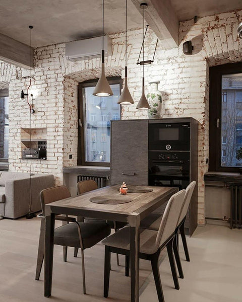 Concrete Cone Pendant Light for Kitchen Island and Dining Lighting