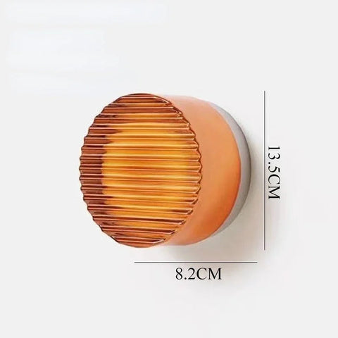 Ribbed Round LED Wall Light