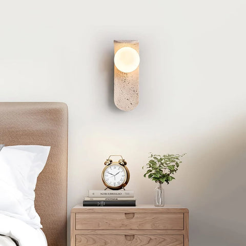 Natural Stone Wall Sconce for Wabi-Sabi Hallway and Bedroom Lighting