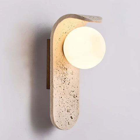 Natural Stone Wall Sconce for Wabi-Sabi Hallway and Bedroom Lighting