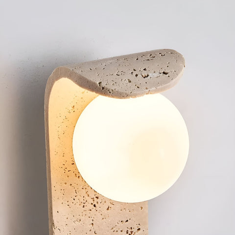 Natural Stone Wall Sconce for Wabi-Sabi Hallway and Bedroom Lighting