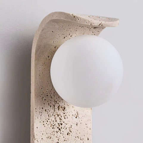 Natural Stone Wall Sconce for Wabi-Sabi Hallway and Bedroom Lighting