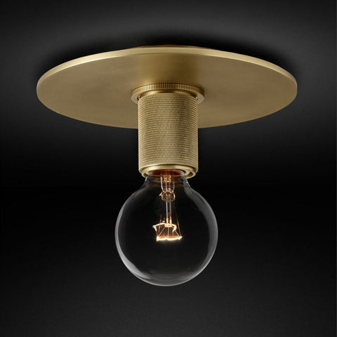 Semi-Flush Ceiling Light with Brass Finish and Art Deco Shade Options