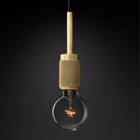 Pendant Light with Brushed Brass Finish and Retro Glass Shade Options
