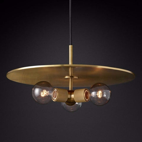 Pendant Light with Brushed Brass Finish and Retro Glass Shade Options