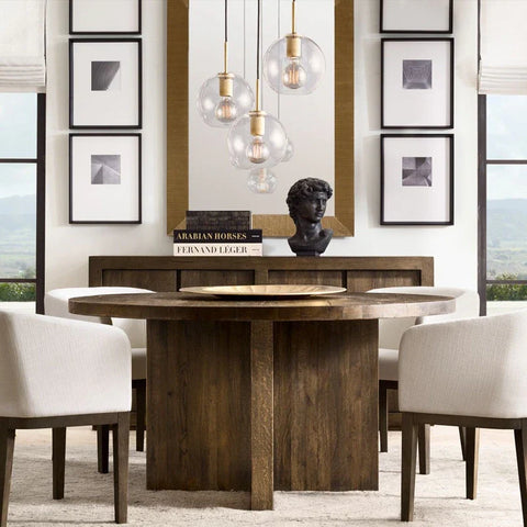 Pendant Light with Brushed Brass Finish and Retro Glass Shade Options