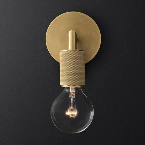 Wall Sconce with Brushed Brass Finish and Art Deco Shade Options