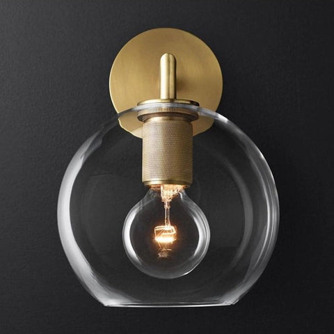 Wall Sconce with Brushed Brass Finish and Art Deco Shade Options