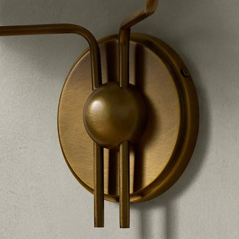 Art Deco Wall Sconce with Twin Fabric Shades and Metal Frame
