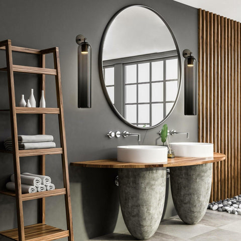 Cylindrical Glass LED Wall Sconce for Bedroom and Hallway Lighting