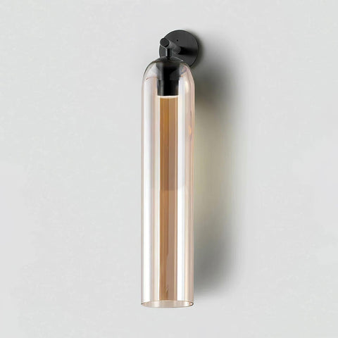 Cylindrical Glass LED Wall Sconce for Bedroom and Hallway Lighting