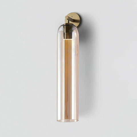 Cylindrical Glass LED Wall Sconce for Bedroom and Hallway Lighting