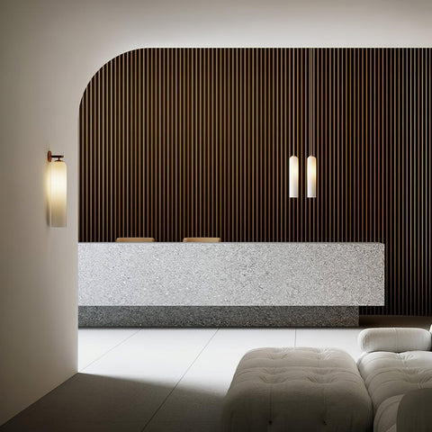 Cylindrical Glass LED Wall Sconce for Bedroom and Hallway Lighting