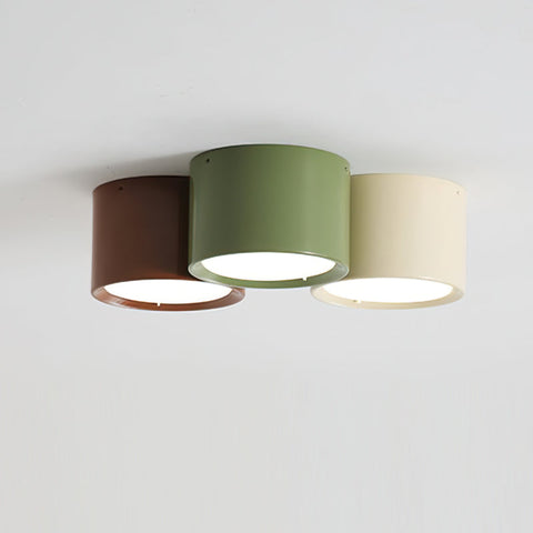Three-Light Cylinder LED Ceiling Fixture for Kids' Rooms and Hallways