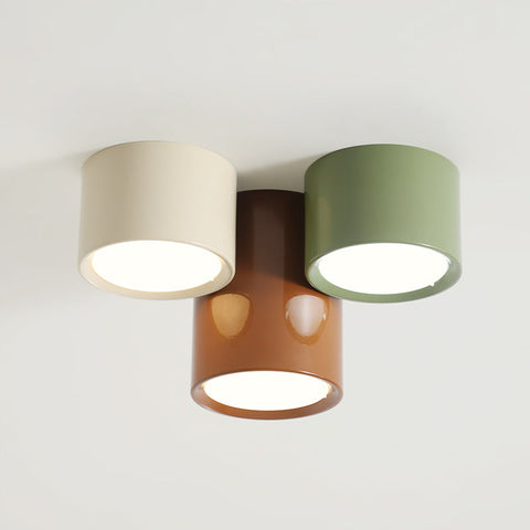 Three-Light Cylinder LED Ceiling Fixture for Kids' Rooms and Hallways