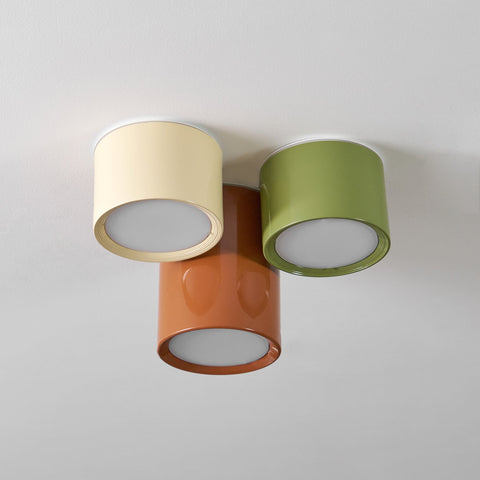 Three-Light Cylinder LED Ceiling Fixture for Kids' Rooms and Hallways