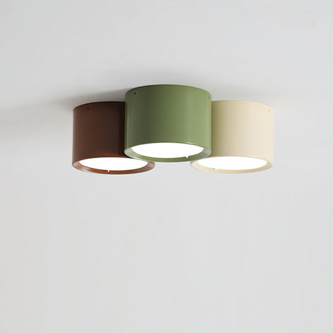 Three-Light Cylinder LED Ceiling Fixture for Kids' Rooms and Hallways