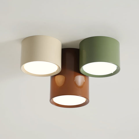 Three-Light Cylinder LED Ceiling Fixture for Kids' Rooms and Hallways