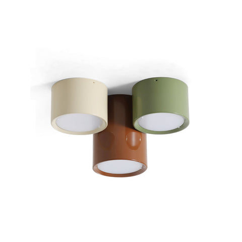 Three-Light Cylinder LED Ceiling Fixture for Kids' Rooms and Hallways