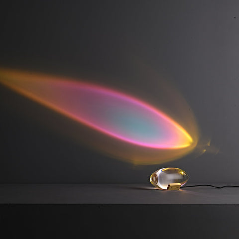 Crystal Projection Table Lamp for Bedside Mood and Accent Lighting
