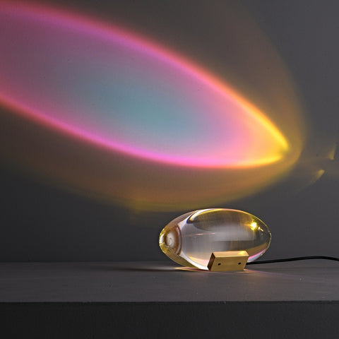 Crystal Projection Table Lamp for Bedside Mood and Accent Lighting