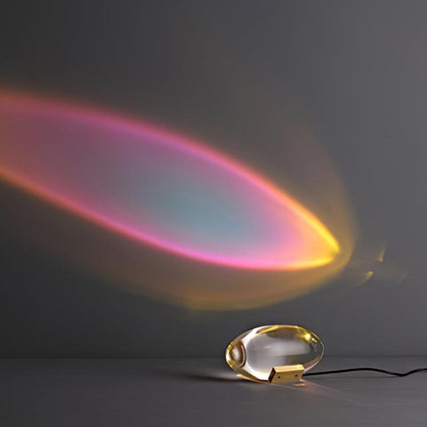 Crystal Projection Table Lamp for Bedside Mood and Accent Lighting