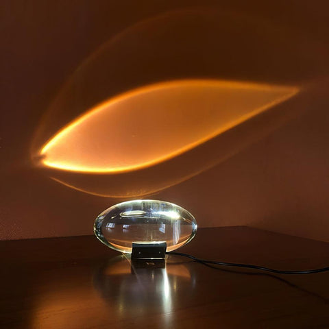 Crystal Projection Table Lamp for Bedside Mood and Accent Lighting