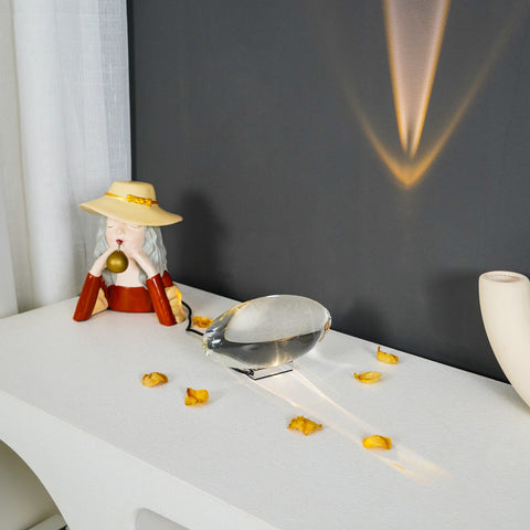 Crystal Projection Table Lamp for Bedside Mood and Accent Lighting