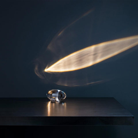 Crystal Projection Table Lamp for Bedside Mood and Accent Lighting