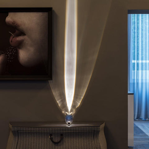 Crystal Projection Table Lamp for Bedside Mood and Accent Lighting