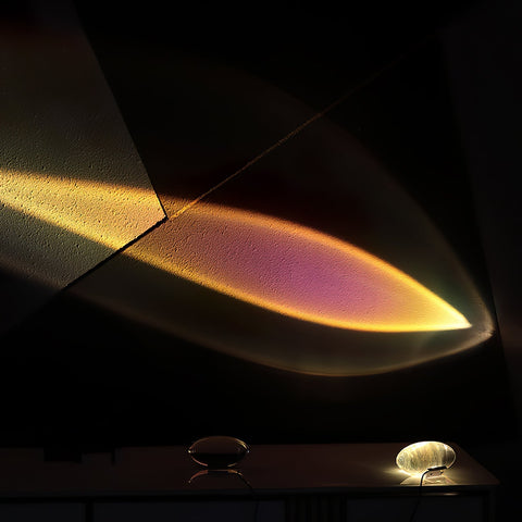 Crystal Projection Table Lamp for Bedside Mood and Accent Lighting