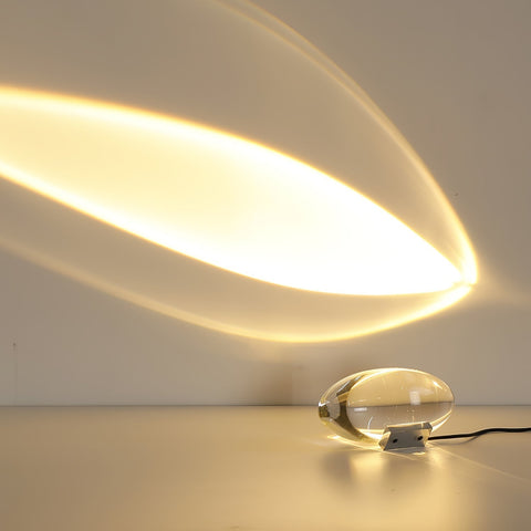 Crystal Projection Table Lamp for Bedside Mood and Accent Lighting