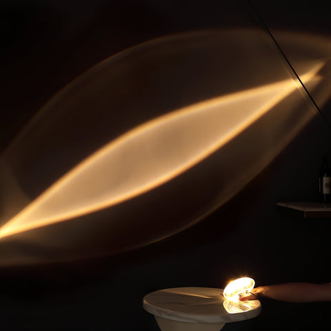 Crystal Projection Table Lamp for Bedside Mood and Accent Lighting