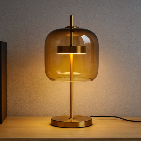 Glass Dome LED Table Lamp for Bedside and Living Room Accent Lighting