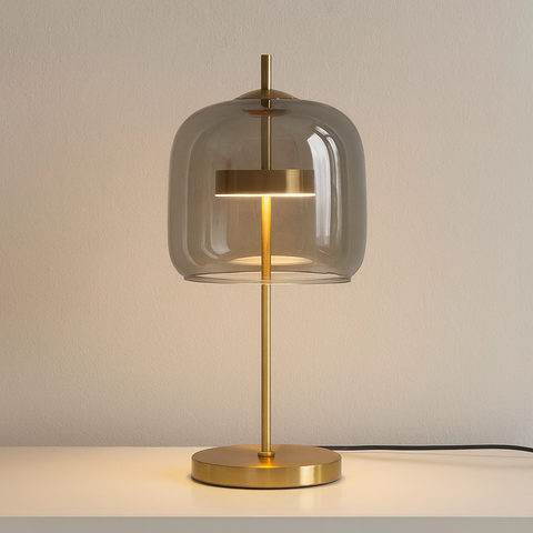 Glass Dome LED Table Lamp for Bedside and Living Room Accent Lighting