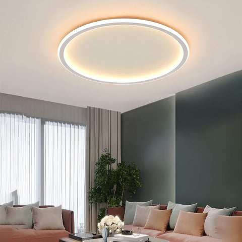 Modern Ring LED Flush Mount Ceiling Light with Dimmable Options